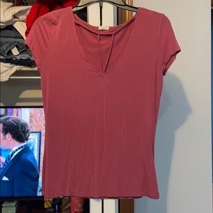 Very soft tee with a low neck